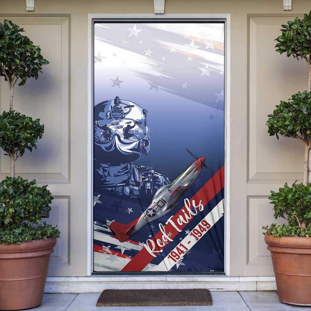 Tuskegee Airmen Red Tails Door Cover Straighten Up and Fly Right - Blue White - Wonder Print Shop
