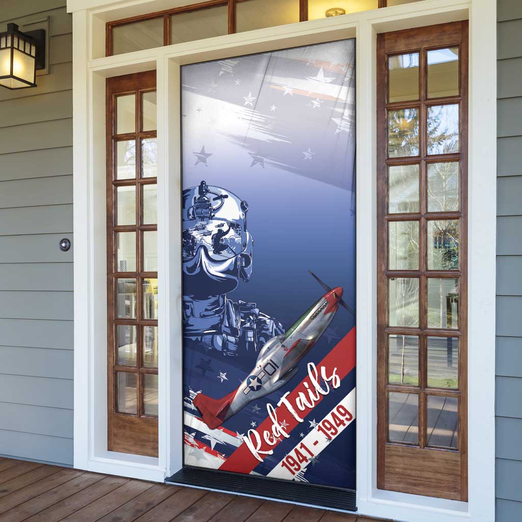 Tuskegee Airmen Red Tails Door Cover Straighten Up and Fly Right - Blue White - Wonder Print Shop