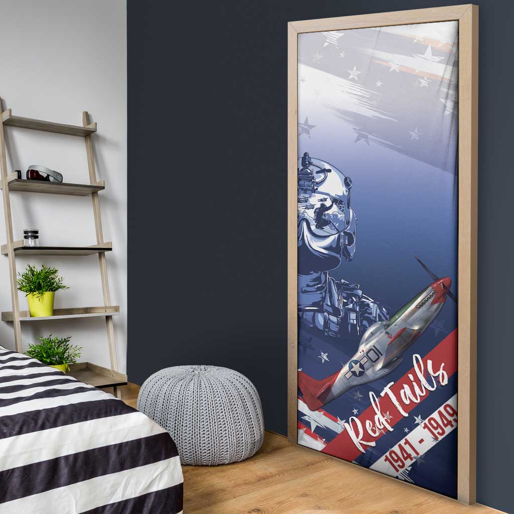Tuskegee Airmen Red Tails Door Cover Straighten Up and Fly Right - Blue White - Wonder Print Shop