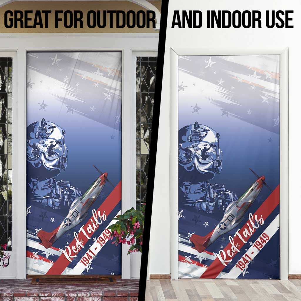 Tuskegee Airmen Red Tails Door Cover Straighten Up and Fly Right - Blue White - Wonder Print Shop