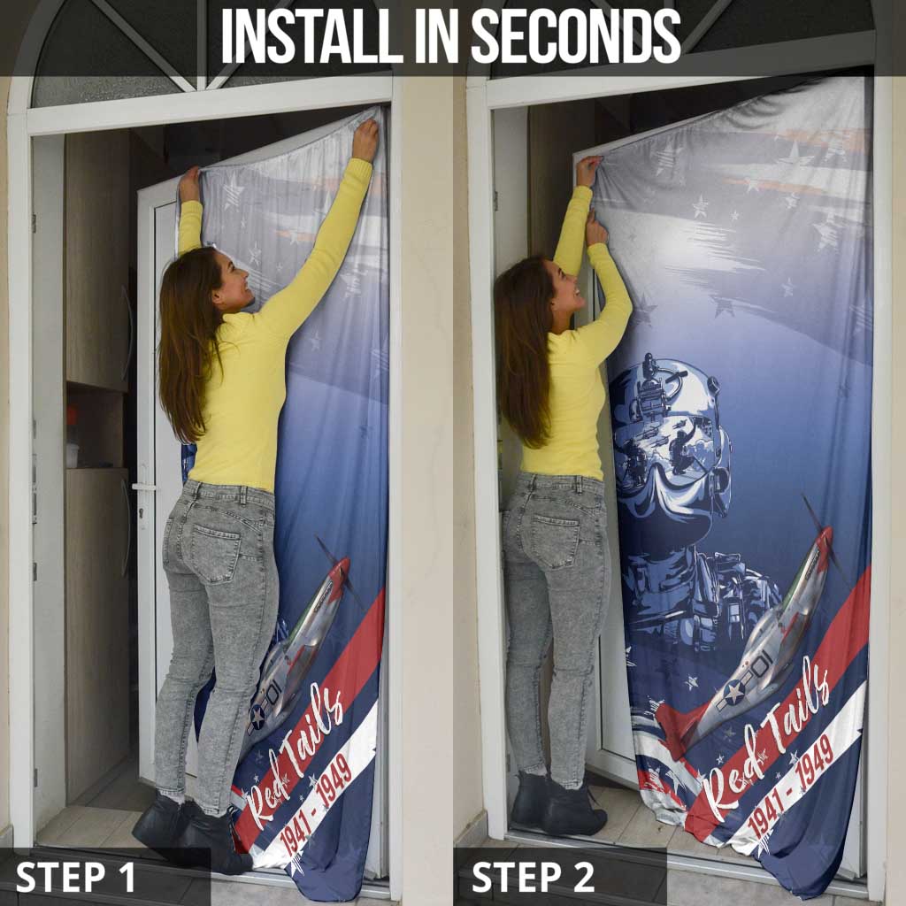 Tuskegee Airmen Red Tails Door Cover Straighten Up and Fly Right - Blue White - Wonder Print Shop