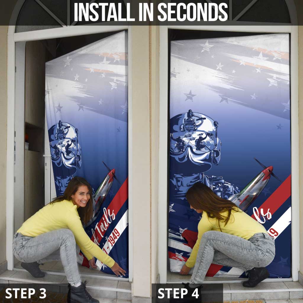 Tuskegee Airmen Red Tails Door Cover Straighten Up and Fly Right - Blue White - Wonder Print Shop