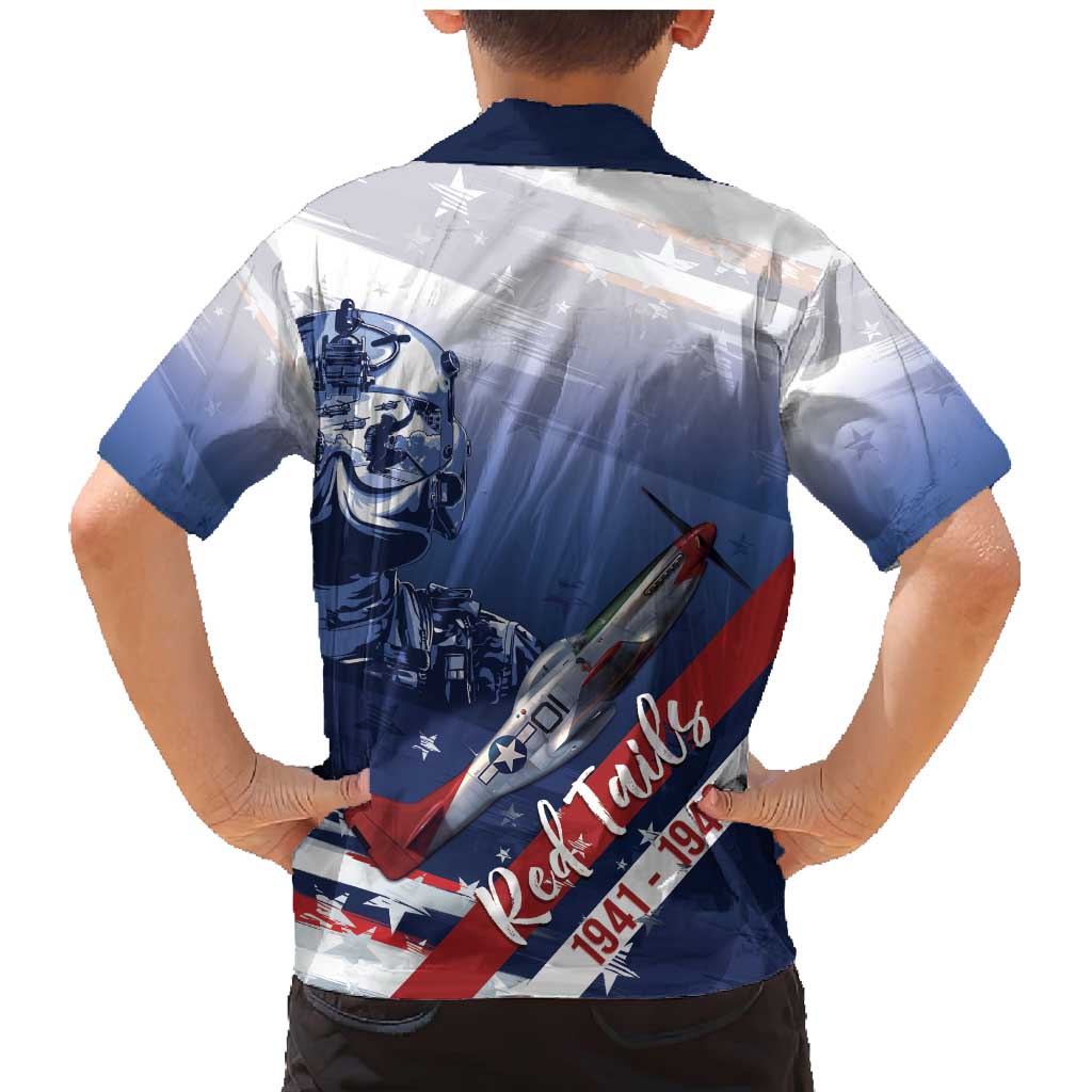 Tuskegee Airmen Red Tails Family Matching Mermaid Dress and Hawaiian Shirt Straighten Up and Fly Right - Blue White - Wonder Print Shop