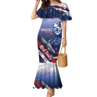 Tuskegee Airmen Red Tails Family Matching Mermaid Dress and Hawaiian Shirt Straighten Up and Fly Right - Blue White - Wonder Print Shop