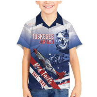 Tuskegee Airmen Red Tails Family Matching Mermaid Dress and Hawaiian Shirt Straighten Up and Fly Right - Blue White - Wonder Print Shop