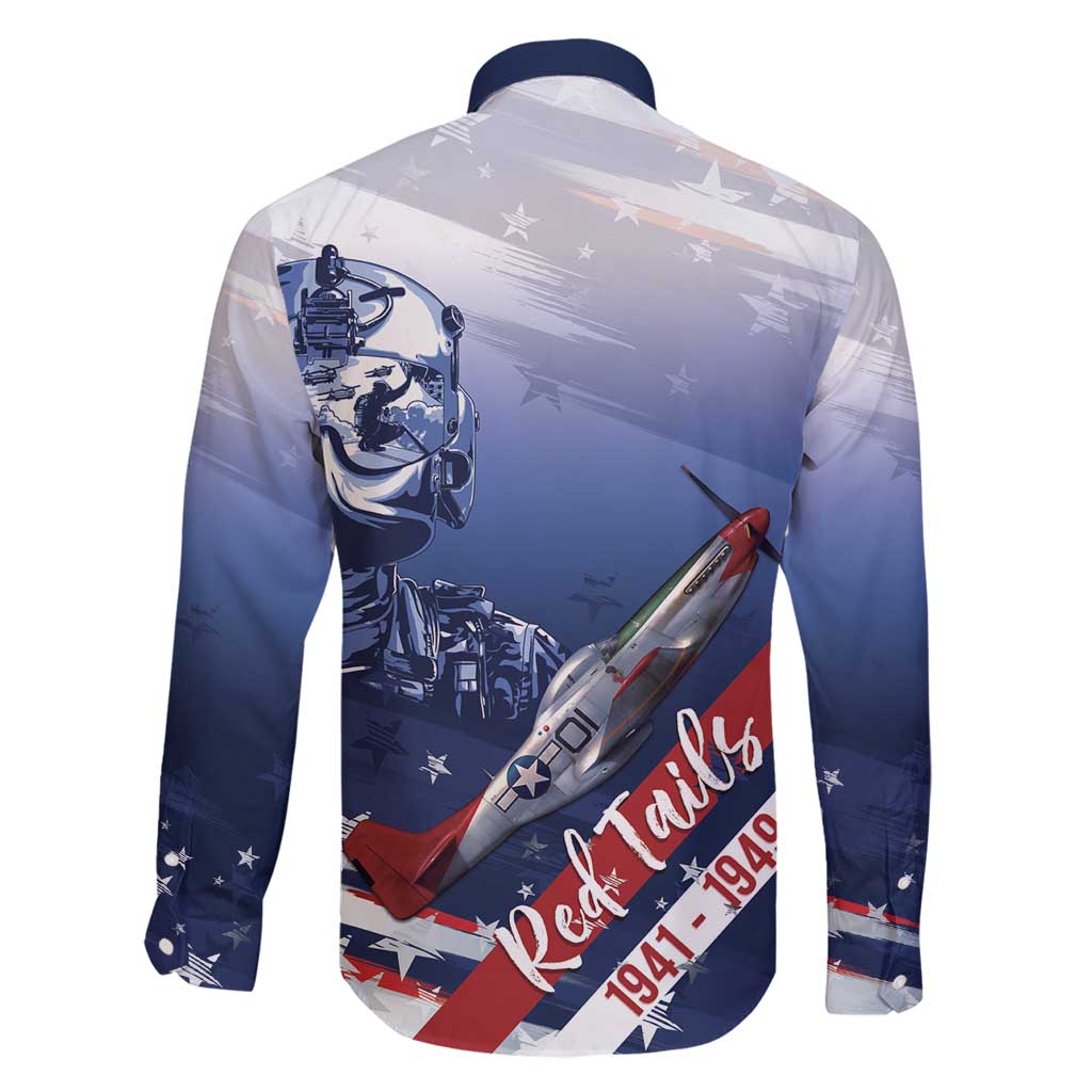 Tuskegee Airmen Red Tails Family Matching Off Shoulder Maxi Dress and Hawaiian Shirt Straighten Up and Fly Right - Blue White - Wonder Print Shop