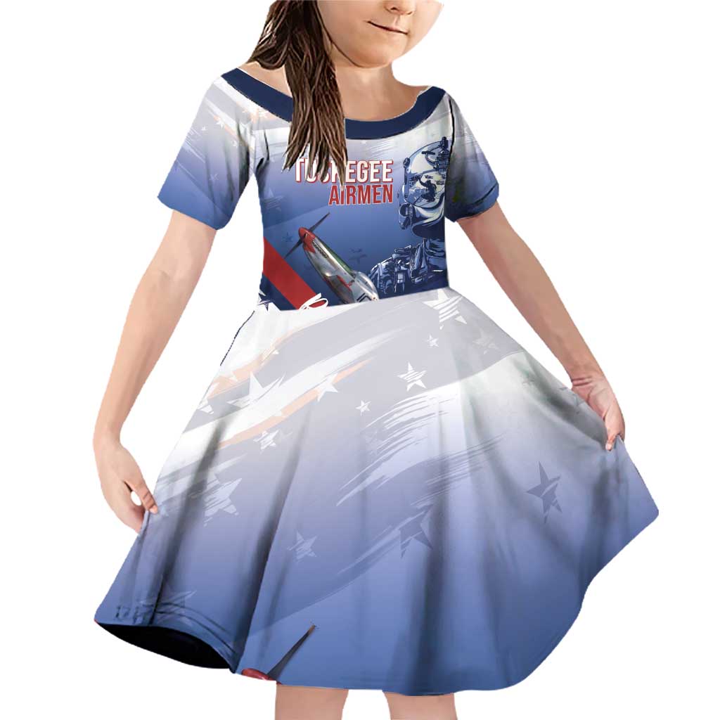 Tuskegee Airmen Red Tails Family Matching Off Shoulder Short Dress and Hawaiian Shirt Straighten Up and Fly Right - Blue White - Wonder Print Shop