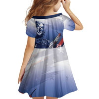 Tuskegee Airmen Red Tails Family Matching Off Shoulder Short Dress and Hawaiian Shirt Straighten Up and Fly Right - Blue White - Wonder Print Shop