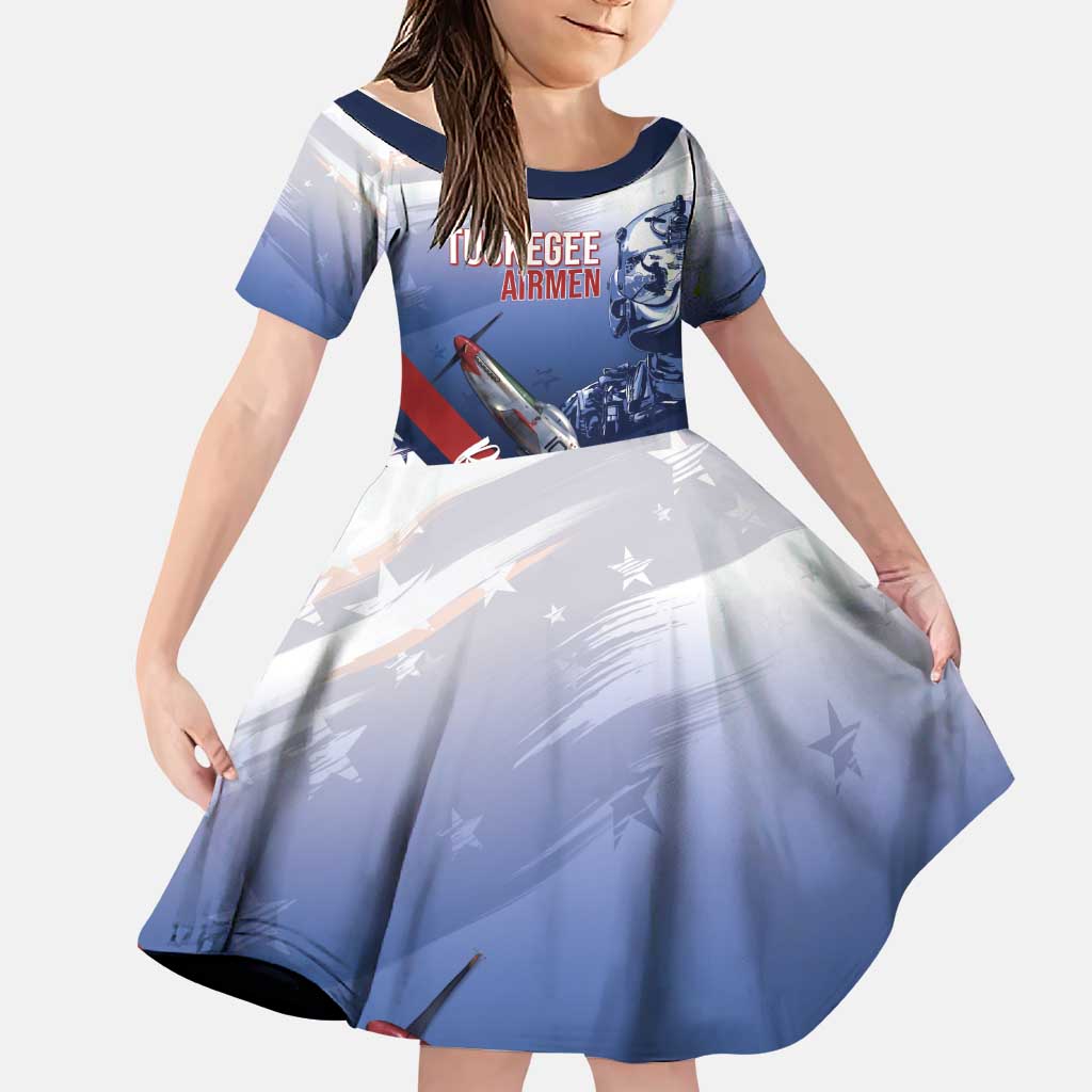 Tuskegee Airmen Red Tails Family Matching Puletasi and Hawaiian Shirt Straighten Up and Fly Right - Blue White - Wonder Print Shop