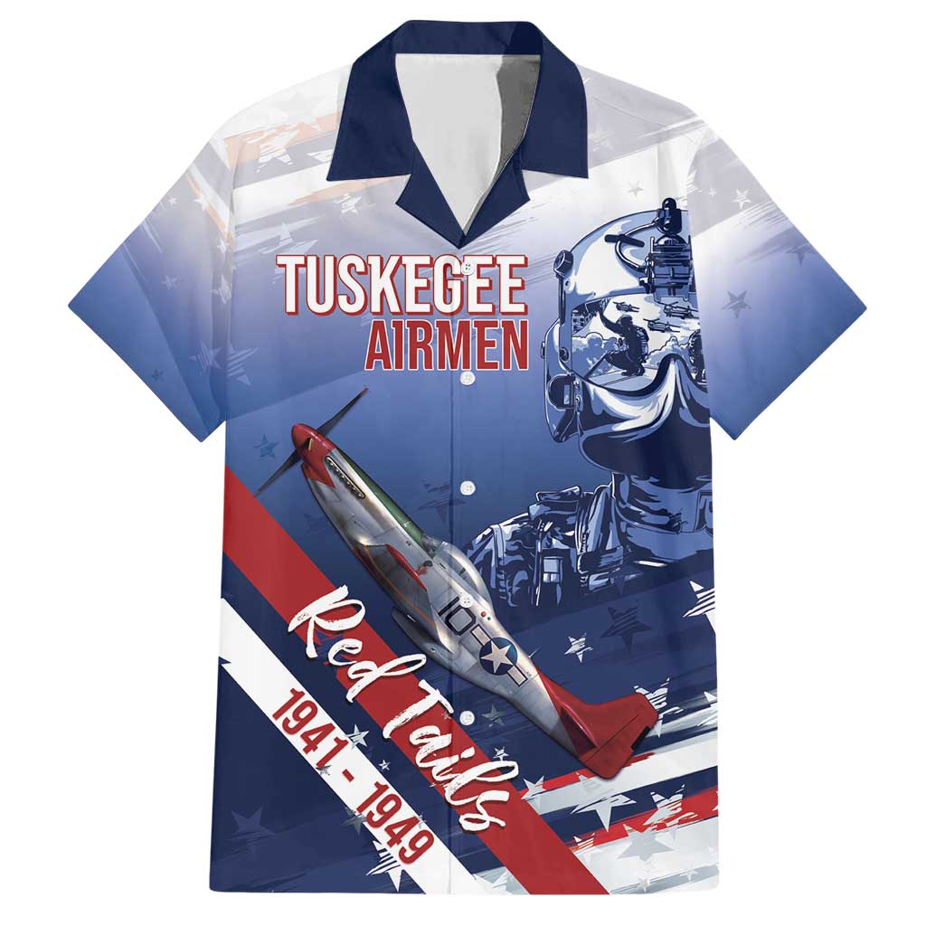 Tuskegee Airmen Red Tails Family Matching Short Sleeve Bodycon Dress and Hawaiian Shirt Straighten Up and Fly Right - Blue White - Wonder Print Shop