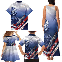 Tuskegee Airmen Red Tails Family Matching Tank Maxi Dress and Hawaiian Shirt Straighten Up and Fly Right - Blue White - Wonder Print Shop