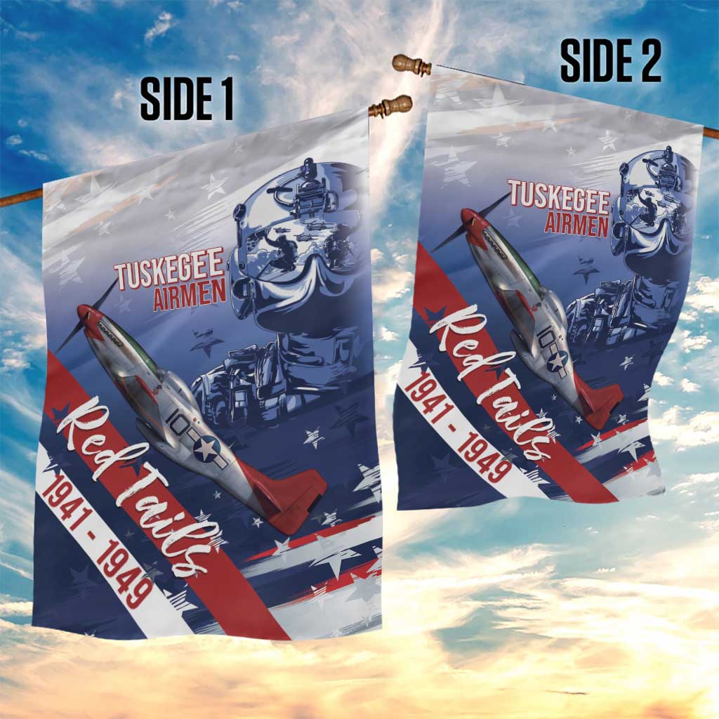 Tuskegee Airmen Red Tails Garden Flag Straighten Up and Fly Right - Blue White - Wonder Print Shop