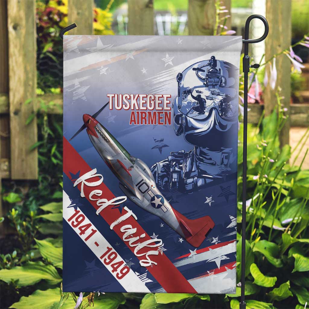 Tuskegee Airmen Red Tails Garden Flag Straighten Up and Fly Right - Blue White - Wonder Print Shop