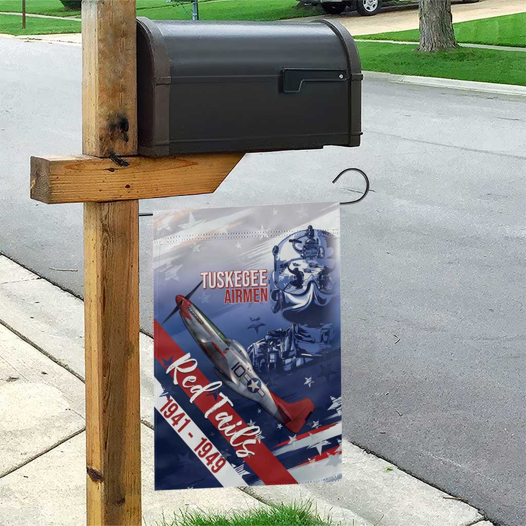 Tuskegee Airmen Red Tails Garden Flag Straighten Up and Fly Right - Blue White - Wonder Print Shop