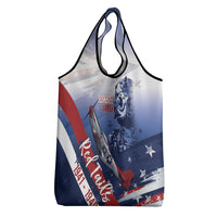 Tuskegee Airmen Red Tails Grocery Bag Straighten Up and Fly Right - Blue White - Wonder Print Shop