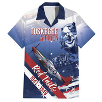 Tuskegee Airmen Red Tails Hawaiian Shirt Straighten Up and Fly Right - Blue White - Wonder Print Shop