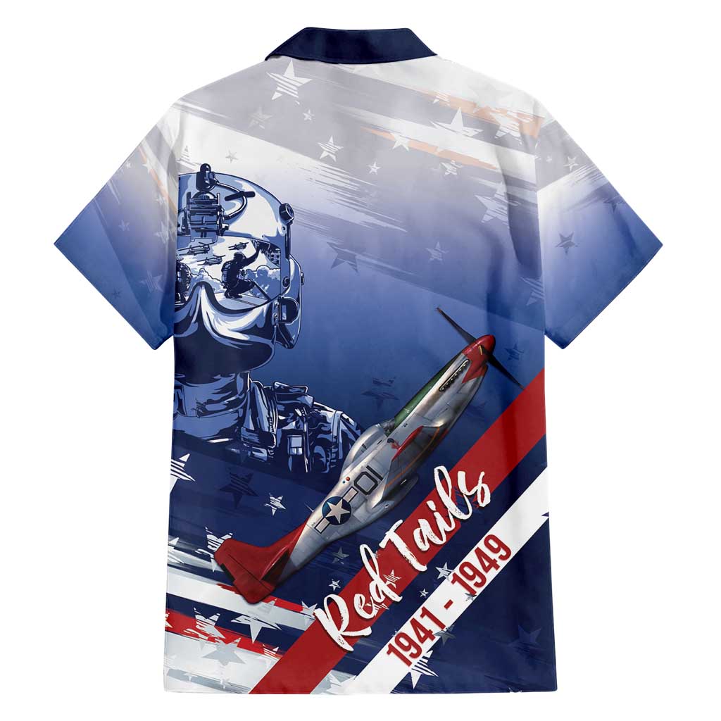 Tuskegee Airmen Red Tails Hawaiian Shirt Straighten Up and Fly Right - Blue White - Wonder Print Shop