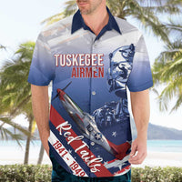 Tuskegee Airmen Red Tails Hawaiian Shirt Straighten Up and Fly Right - Blue White - Wonder Print Shop