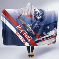 Tuskegee Airmen Red Tails Hooded Blanket Straighten Up and Fly Right - Blue White - Wonder Print Shop