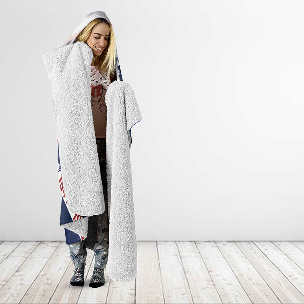 Tuskegee Airmen Red Tails Hooded Blanket Straighten Up and Fly Right - Blue White - Wonder Print Shop