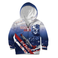 Tuskegee Airmen Red Tails Kid Hoodie Straighten Up and Fly Right - Blue White - Wonder Print Shop