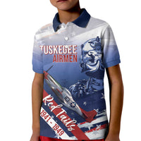 Tuskegee Airmen Red Tails Kid Polo Shirt Straighten Up and Fly Right - Blue White - Wonder Print Shop