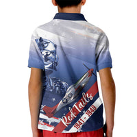 Tuskegee Airmen Red Tails Kid Polo Shirt Straighten Up and Fly Right - Blue White - Wonder Print Shop