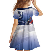 Tuskegee Airmen Red Tails Kid Short Sleeve Dress Straighten Up and Fly Right - Blue White - Wonder Print Shop