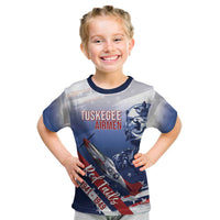 Tuskegee Airmen Red Tails Kid T Shirt Straighten Up and Fly Right - Blue White - Wonder Print Shop
