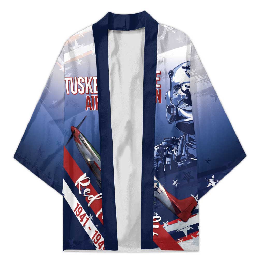 Tuskegee Airmen Red Tails Kimono Straighten Up and Fly Right - Blue White - Wonder Print Shop