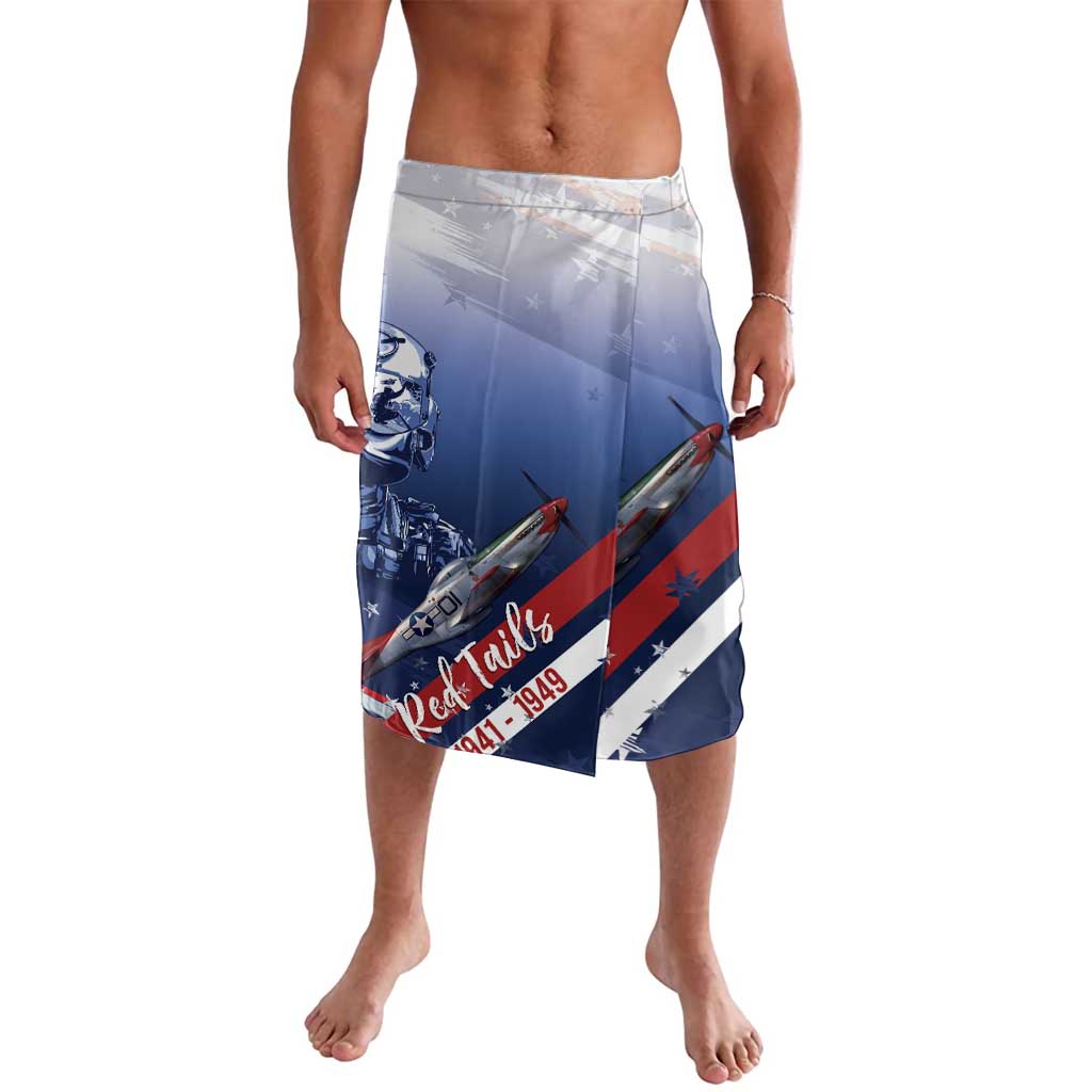 Tuskegee Airmen Red Tails Lavalava Straighten Up and Fly Right - Blue White - Wonder Print Shop