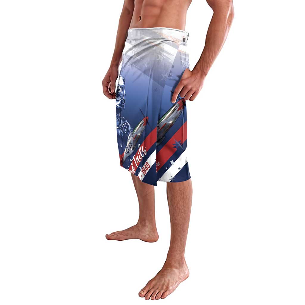 Tuskegee Airmen Red Tails Lavalava Straighten Up and Fly Right - Blue White - Wonder Print Shop