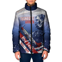 Tuskegee Airmen Red Tails Padded Jacket Straighten Up and Fly Right - Blue White - Wonder Print Shop