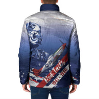 Tuskegee Airmen Red Tails Padded Jacket Straighten Up and Fly Right - Blue White - Wonder Print Shop