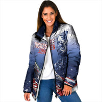 Tuskegee Airmen Red Tails Padded Jacket Straighten Up and Fly Right - Blue White - Wonder Print Shop