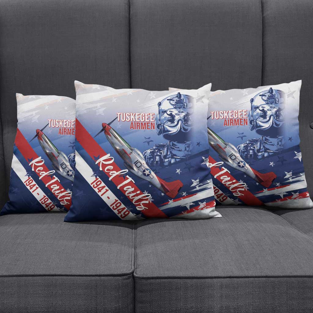 Tuskegee Airmen Red Tails Pillow Cover Straighten Up and Fly Right - Blue White - Wonder Print Shop