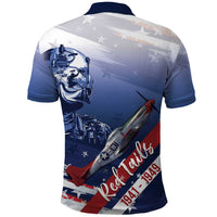 Tuskegee Airmen Red Tails Polo Shirt Straighten Up and Fly Right - Blue White - Wonder Print Shop