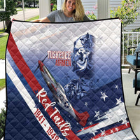 Tuskegee Airmen Red Tails Quilt Straighten Up and Fly Right - Blue White - Wonder Print Shop