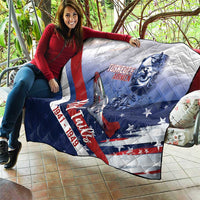 Tuskegee Airmen Red Tails Quilt Straighten Up and Fly Right - Blue White - Wonder Print Shop