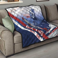 Tuskegee Airmen Red Tails Quilt Straighten Up and Fly Right - Blue White - Wonder Print Shop