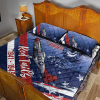Tuskegee Airmen Red Tails Quilt Bed Set Straighten Up and Fly Right - Blue White - Wonder Print Shop