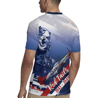 Tuskegee Airmen Red Tails Rugby Jersey Straighten Up and Fly Right - Blue White - Wonder Print Shop