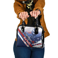 Tuskegee Airmen Red Tails Shoulder Handbag Straighten Up and Fly Right - Blue White - Wonder Print Shop