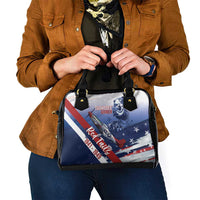 Tuskegee Airmen Red Tails Shoulder Handbag Straighten Up and Fly Right - Blue White - Wonder Print Shop