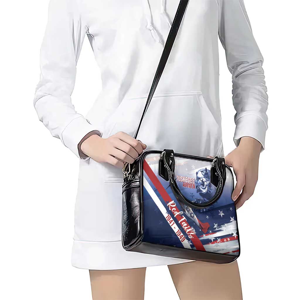 Tuskegee Airmen Red Tails Shoulder Handbag Straighten Up and Fly Right - Blue White - Wonder Print Shop