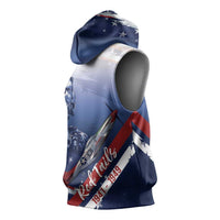 Tuskegee Airmen Red Tails Sleeveless Hoodie Straighten Up and Fly Right - Blue White - Wonder Print Shop