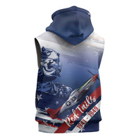 Tuskegee Airmen Red Tails Sleeveless Zip Hoodie Straighten Up and Fly Right - Blue White - Wonder Print Shop