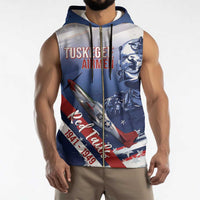 Tuskegee Airmen Red Tails Sleeveless Zip Hoodie Straighten Up and Fly Right - Blue White - Wonder Print Shop