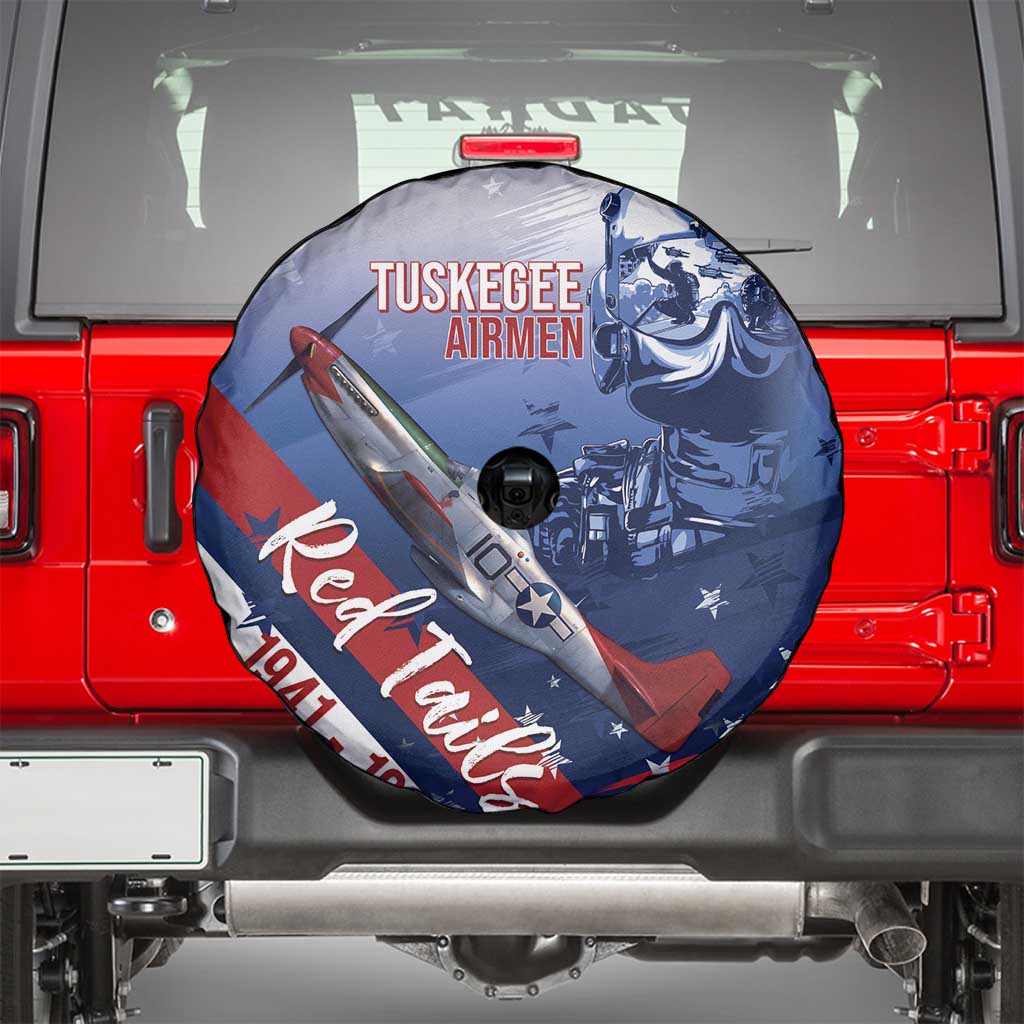 Tuskegee Airmen Red Tails Spare Tire Cover Straighten Up and Fly Right - Blue White - Wonder Print Shop