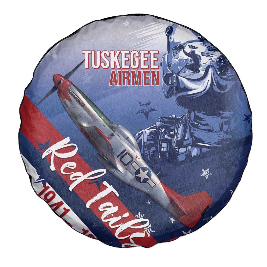 Tuskegee Airmen Red Tails Spare Tire Cover Straighten Up and Fly Right - Blue White - Wonder Print Shop